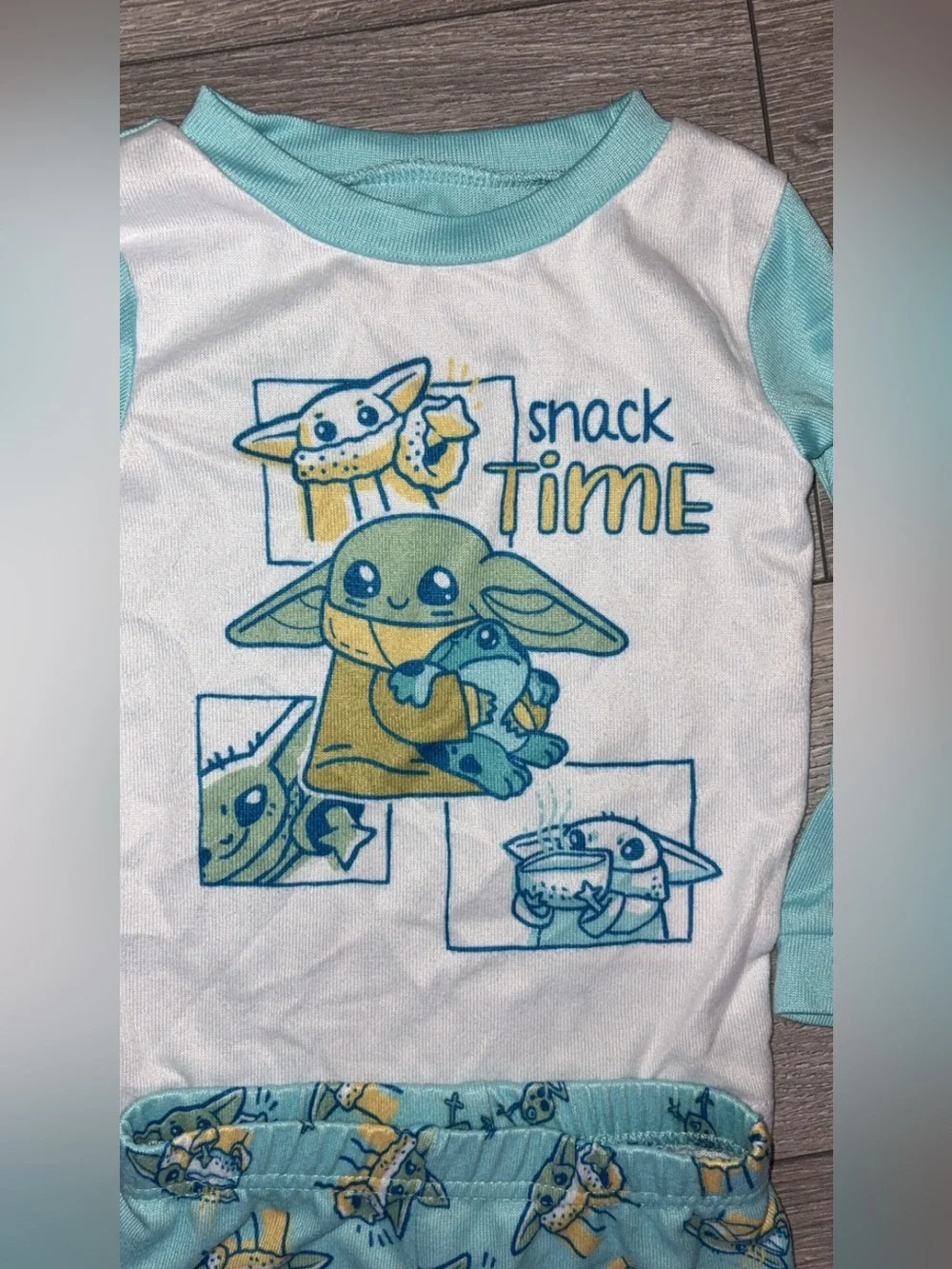 Star Wars Baby Yoda Toddler Size 4T Fitted Pajama Set Long Sleeves & Pants EUC